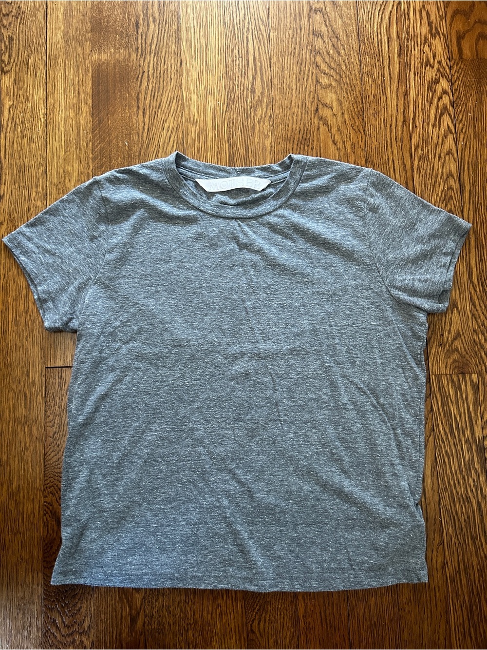 MOTHER Heather Gray Short Sleeve Crew Tee